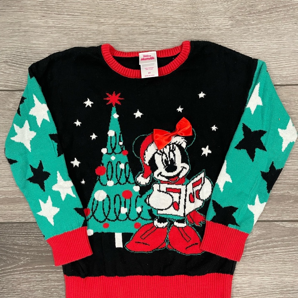 Disney Minnie Mouse Winter Christmas Sweater - Size 5T
